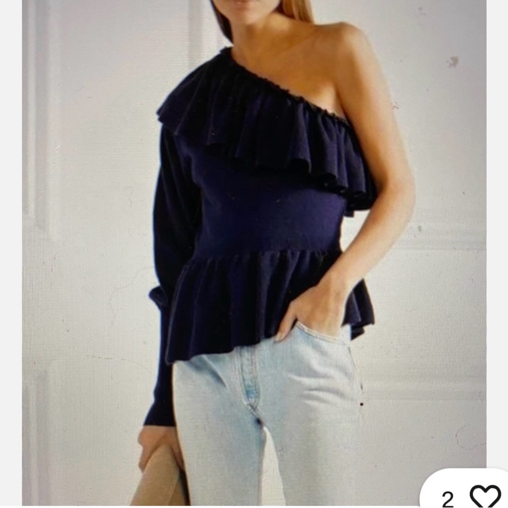 Ulla Johnson midnight blue one shoulder sweater - size XS